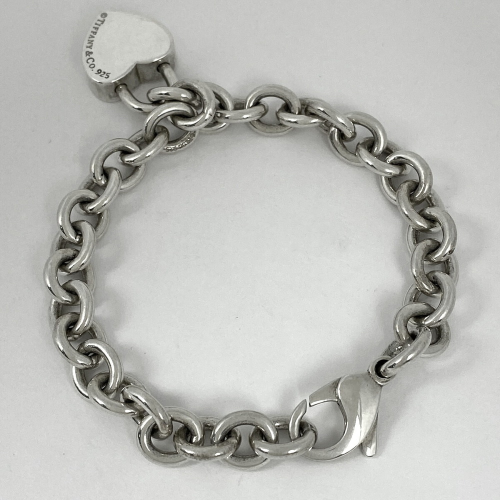 Tiffany Return to Tiffany Heart Lock Charm Bracelet Silver